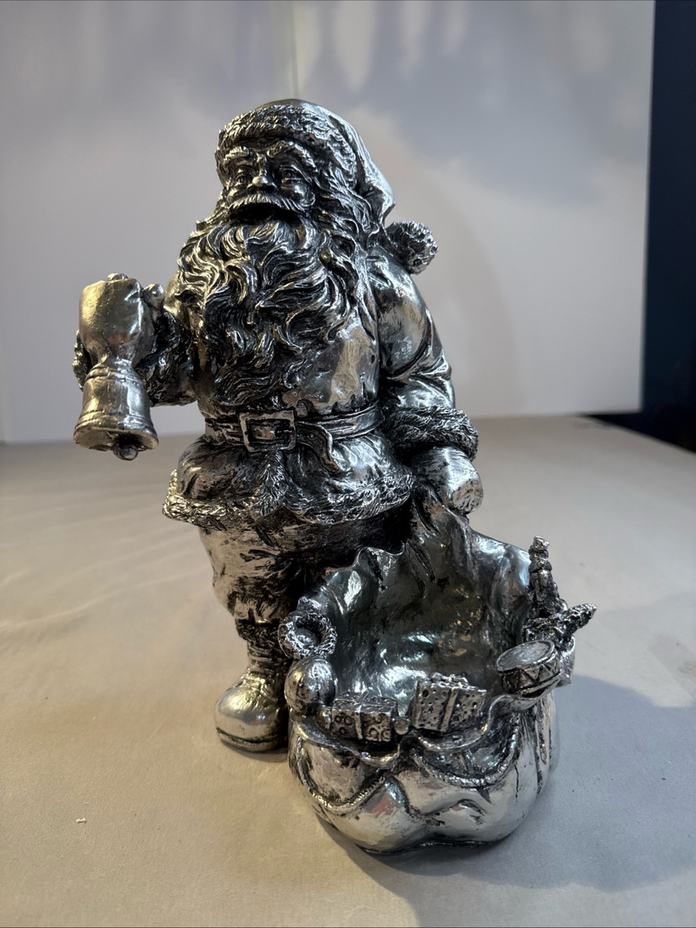 Silver Santa Resin Candy Dish